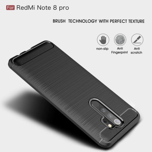 Xiaomi Redmi Note 8 Pro Stöttåligt Skal SlimCarbon Svart