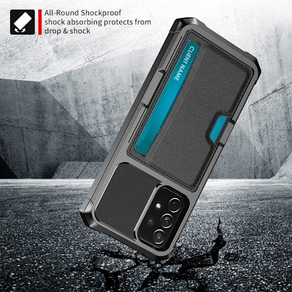 Samsung A52/A52s 4G/5G stødsikkert cover med kortrum Solid V2 Black