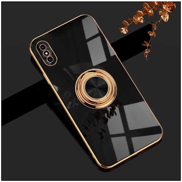 iPhone X / XS tyylikäs ja iskunkestävä kotelo Flawless sormustelineellä Rosa