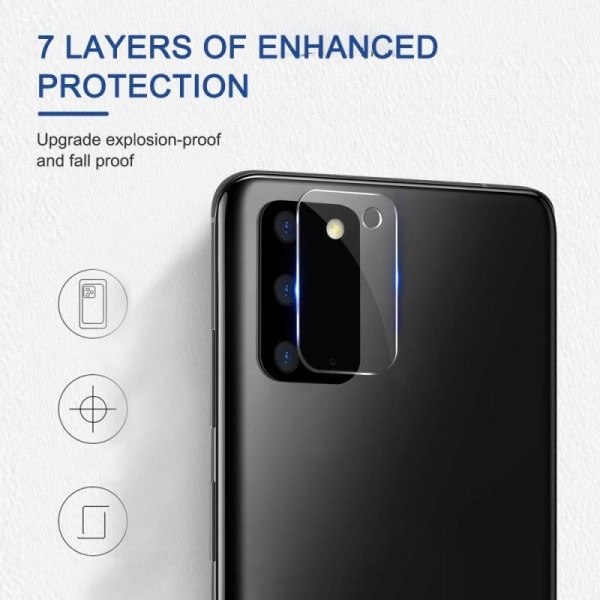 2-PACK Samsung Galaxy S20 Kamera Skydd Linsskydd Transparent