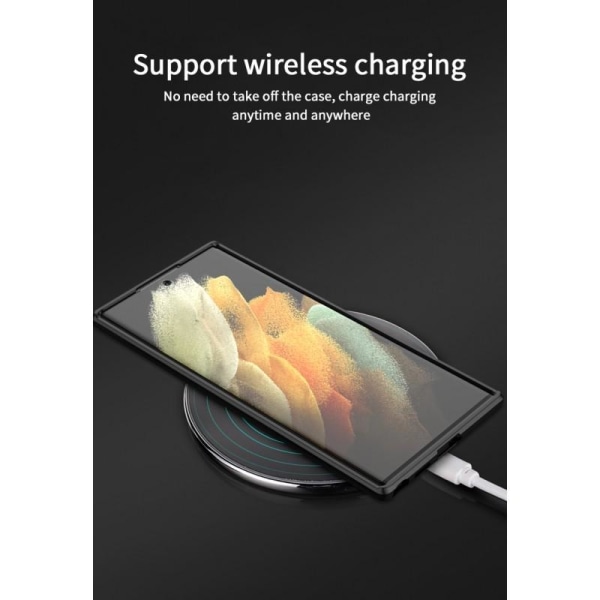 Samsung S23 Ultra stødsikkert cover med Kickstand ThinArmor V2 Mörkgrön