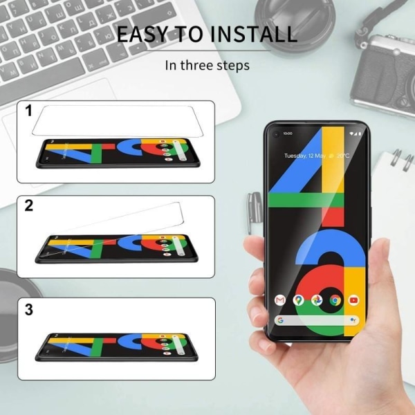 2-PACK Google Pixel 4a 5G karkaistu lasi 0,26mm 2,5D 9H Transparent