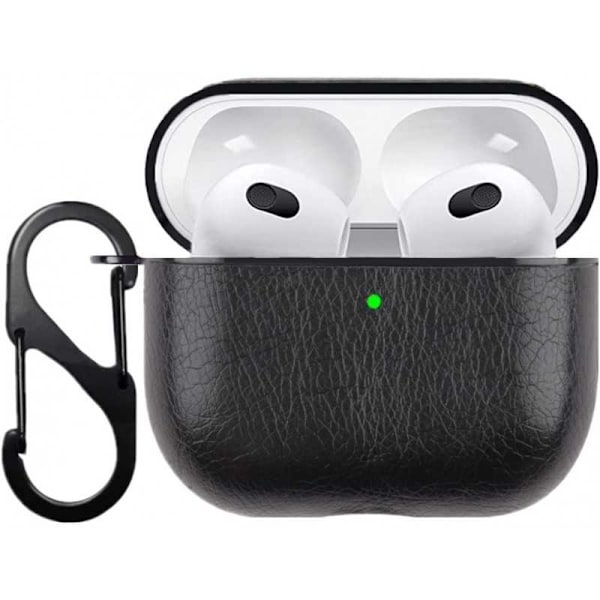 Stilfuldt etui til Airpods 3. generation inkl. Karabinhage Mörkbrun