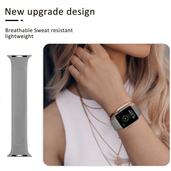 Elastisk sportsarmbånd Apple Watch 38/40/41mm - Grå Grey Medium