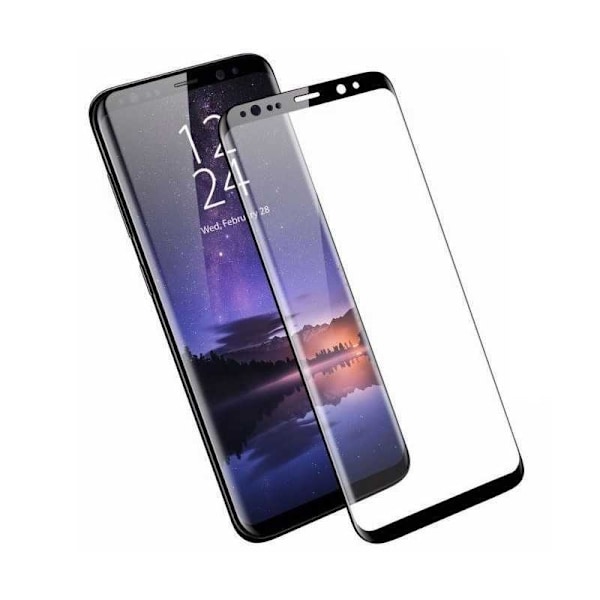 Samsung S9 karkaistu lasi 0,26 mm 3D 9H Fullframe Svart