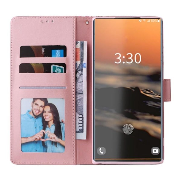Samsung S23 Ultra Trendigt Plånboksfodral Sparkle 4-FACK Rosa