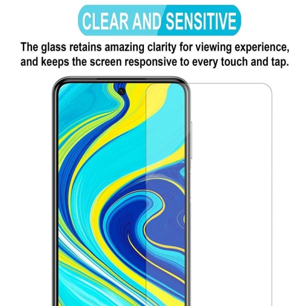 Xiaomi Redmi Note 9 Herdet glass 0,26mm 2,5D 9H Transparent