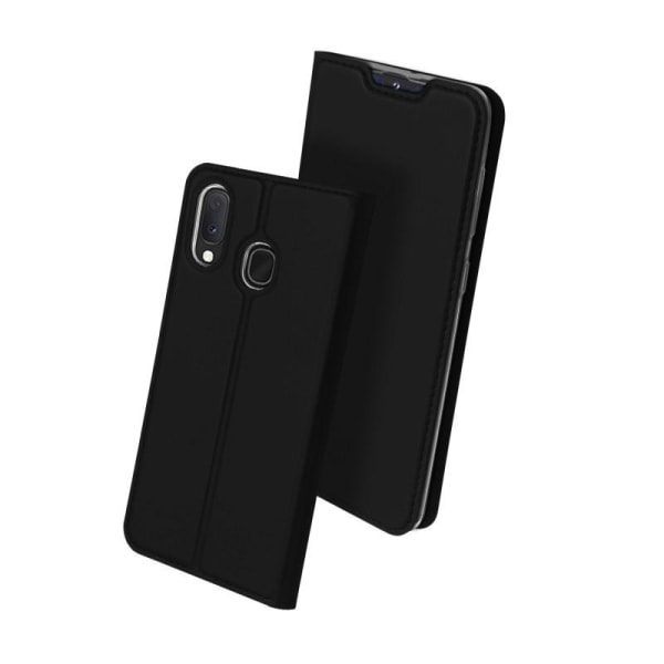 Samsung A20e Flip Case Skin Pro korttilokerolla Black