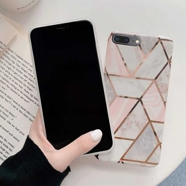 iPhone 8 tyylikäs marmorikuori Premium Pink