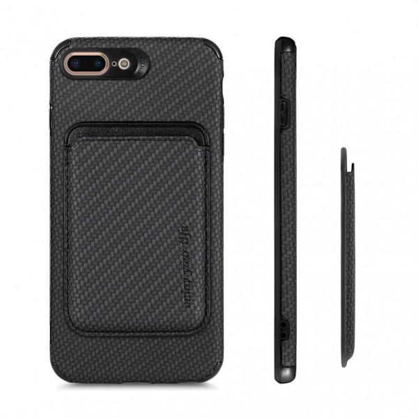 iPhone 7 Plus / 8 Plus Stødsikkert etui med magnetkortholder Magsafe RFID Black
