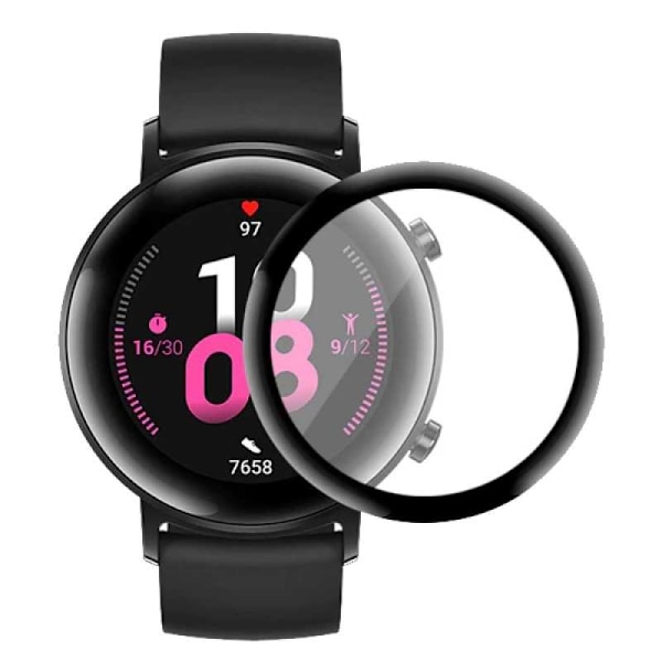 2-PACK Huawei Watch GT 2 42mm FullFrame 3D karkaistu lasi 0,2mm 9H Transparent