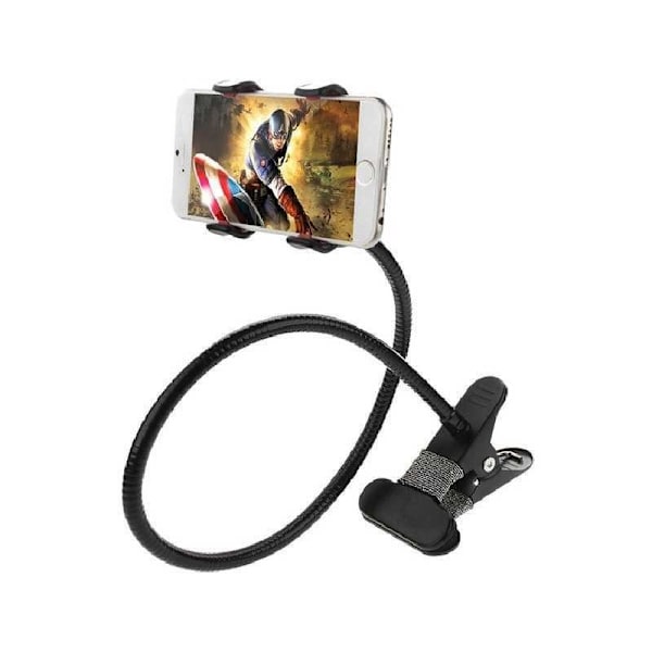 Fleksibel lang mobiltelefonholder med clips Black