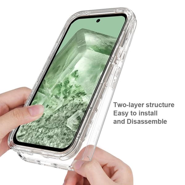 Google Pixel 8a Heltäckande Premium 3D Skal 3in1 ThreeSixty Clear