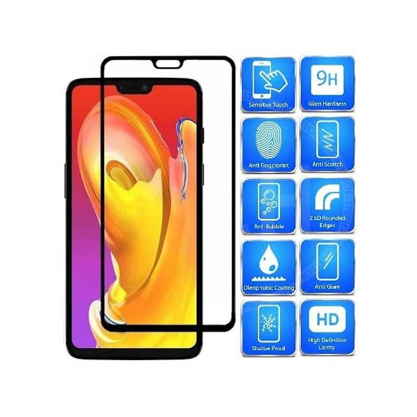 2-PACK OnePlus 6T fuldramme hærdet glas 0,26 mm 2,5D 9H Transparent