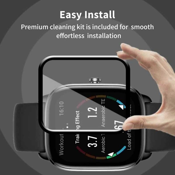 2-PACK Amazfit GTS 4 Mini Hærdet glas FullFrame 3D 0,2 mm 9H Transparent