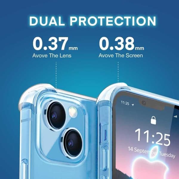 iPhone 13 Mini iskuja vaimentava silikonikotelo Shockr Transparent