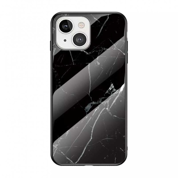 iPhone 13 Marmorskal 9H Härdat Glas Baksida Glassback V2 MultiColor Svart/Guld