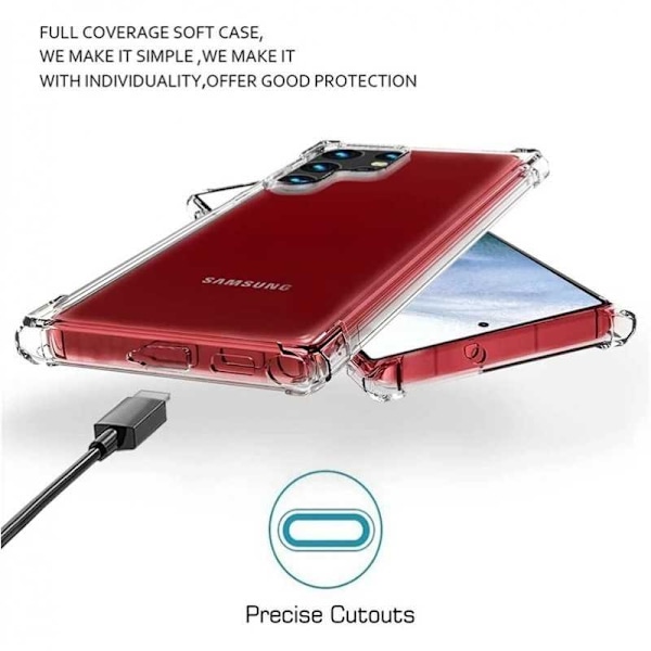 Samsung S22 Ultra stødabsorberende Silikone Shell Shockr Transparent