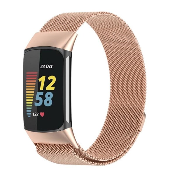 Fitbit Charge 5 Armbånd Milanese Loop Pink gold