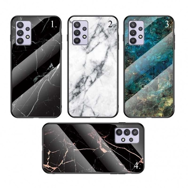 Samsung A33 5G Marmorskal 9H Härdat Glas Baksida Glassback V2 MultiColor Emerald Green