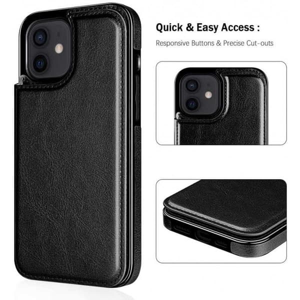 iPhone 12 / 12 Pro Iskunkestävä kotelo, 3-taskuinen Flippr Rosenguld