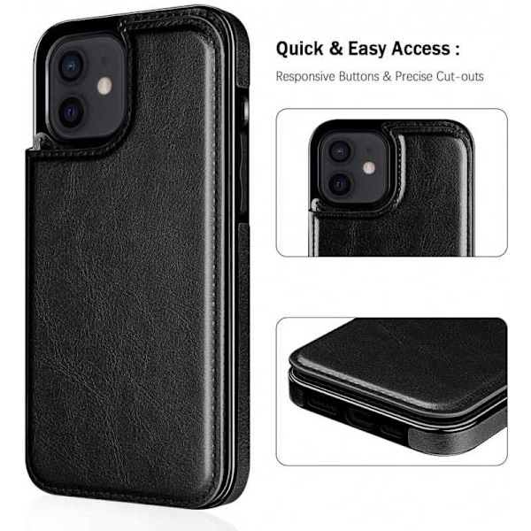 iPhone 12 / 12 Pro Stöttåligt Skal Korthållare 3-FACK Flippr Rosenguld