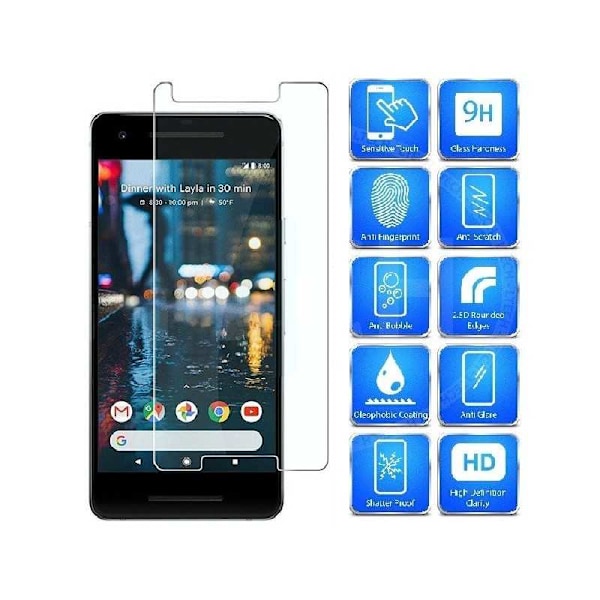 2-PACK Google Pixel 2 XL Härdat glas 0.26mm 2.5D 9H Transparent