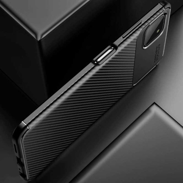 Samsung A22 5G Iskunkestävä ohut kansi FullCarbon V4 Black