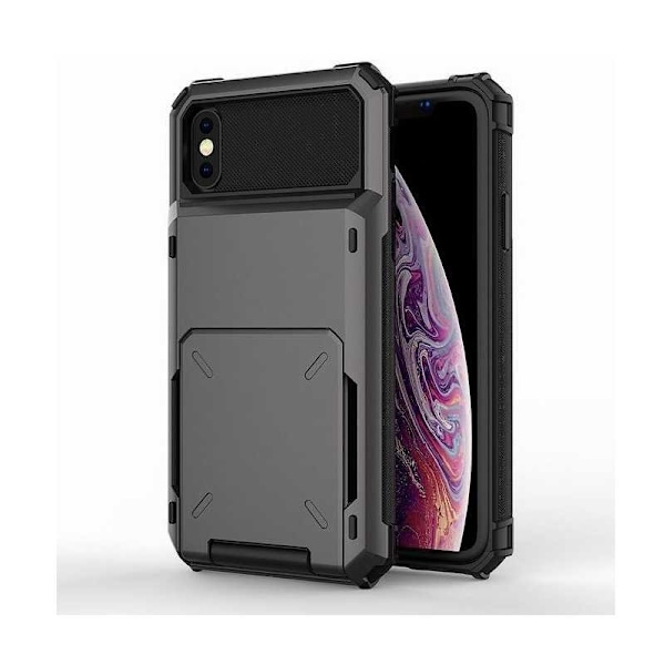 iPhone XR iskunkestävä kotelo Void-korttipaikalla Black