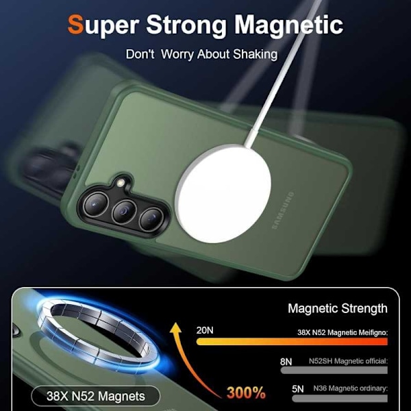 Samsung S24 Stötdämpande Skal MagSafe-Kompatibelt V2 - Grön