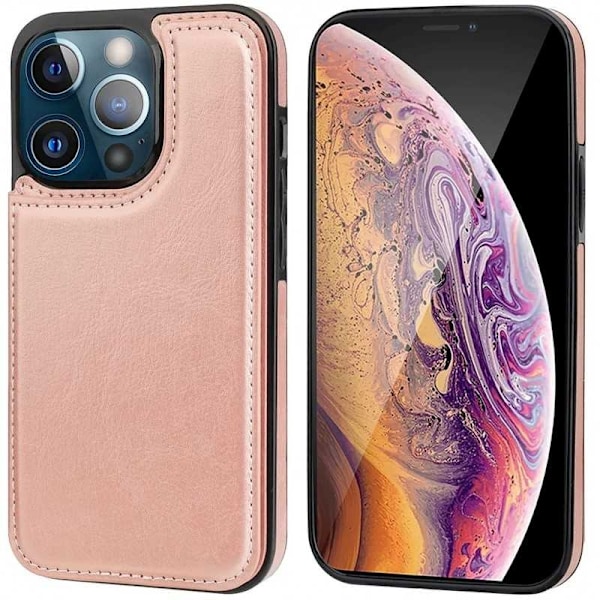iPhone 15 Stöttåligt Skal Korthållare 3-FACK Flippr Svart