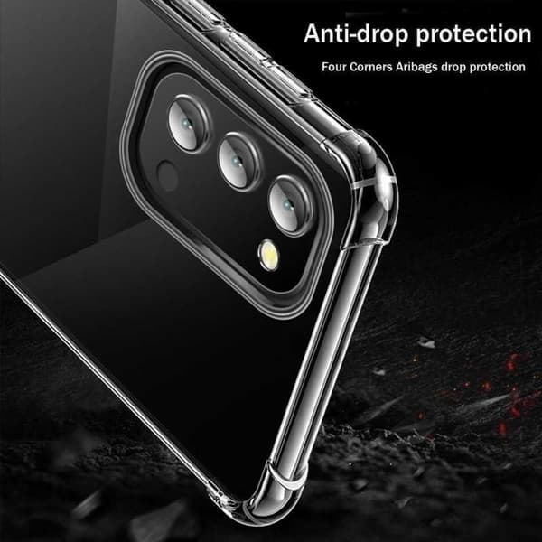 Samsung A41 iskuja vaimentava silikonikotelo Shockr Transparent