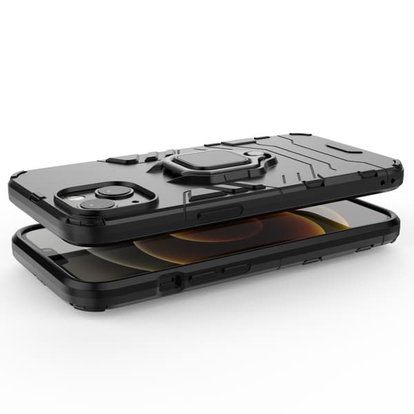 iPhone 13 Mini iskunkestävä kotelo rengaspidikkeellä ThinArmor Black