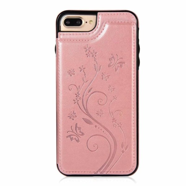 iPhone 7 Plus iskunkestävä kotelo, 3-taskuinen Flippr V2 Pink gold