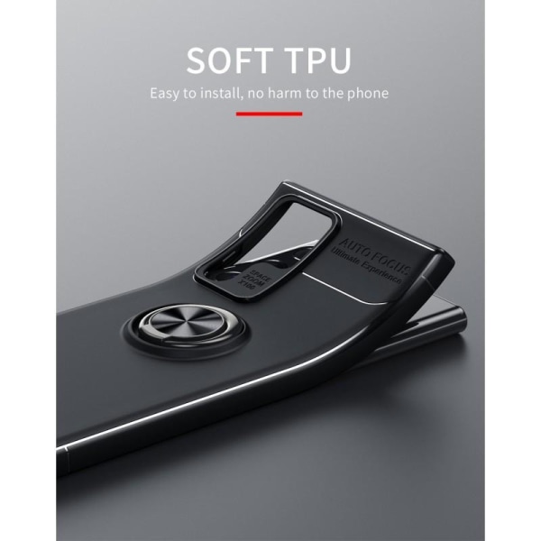 Samsung S22 Ultra Praktisk stødsikkert cover med ringholder V3 Black