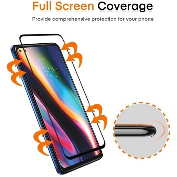 Motorola Moto G100 FullFrame 0,26 mm 2,5D 9H karkaistu lasi Transparent