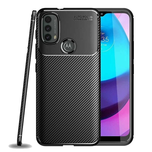Motorola Moto E20 / E30 / E40 Stødsikkert dæksel FullCarbon V4 Black