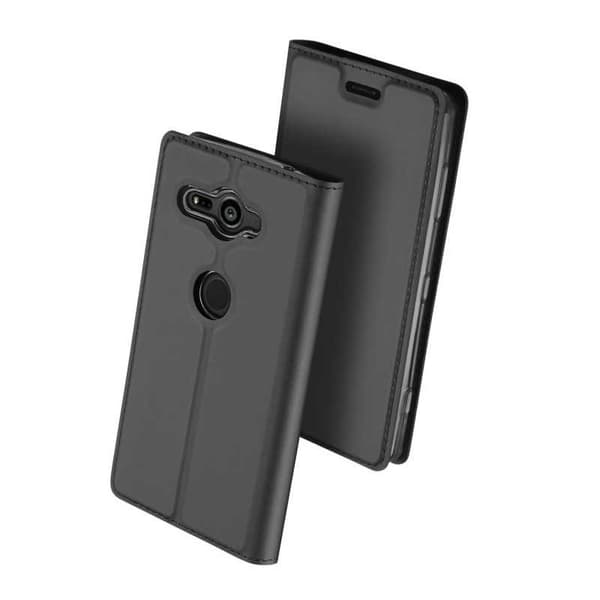 Xperia XZ2 Compact Flip Case Smooth -korttipaikka Svart