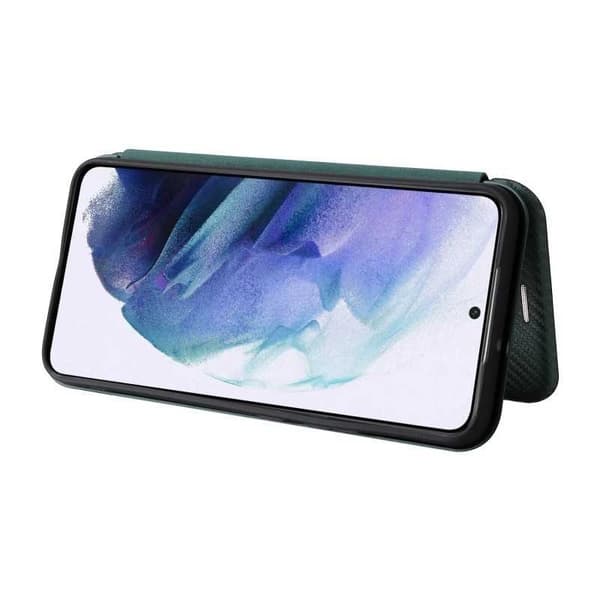 Samsung S21 FE Flip Case -korttipaikka CarbonDreams Grön