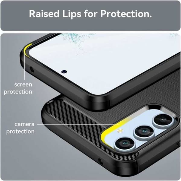 Samsung A54 5G iskunkestävä SlimCarbon kotelo Black