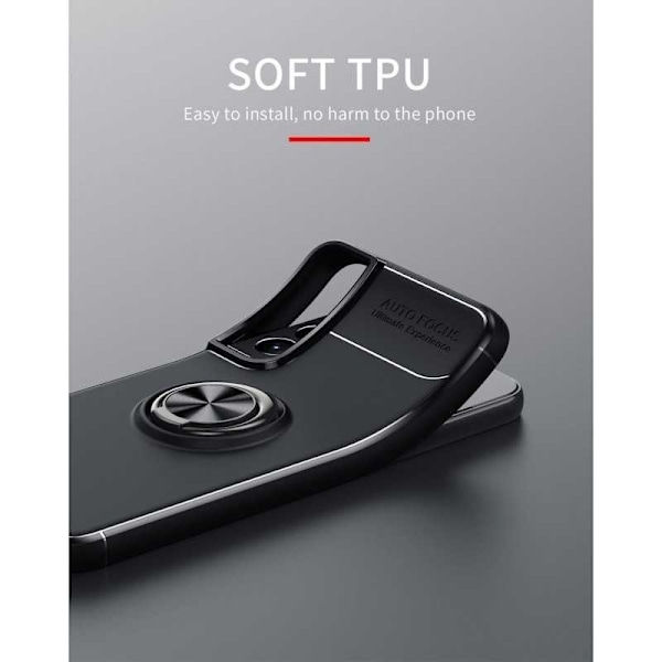 Samsung S21 FE Käytännöllinen iskunkestävä kotelo rengaspidikkeellä V3 Black