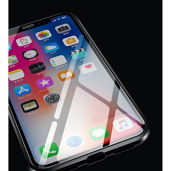 iPhone XS Max Heltäckande Premium Skal Glassback V4 Transparent