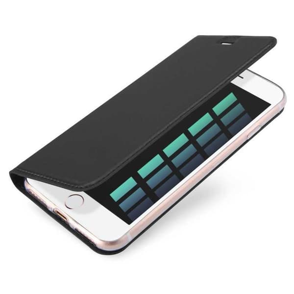 iPhone 7 Plus Flip Case Skin Pro korttilokerolla Svart