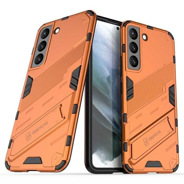 Samsung S22 Iskunkestävä kotelo jalustalla ThinArmor V2 Orange