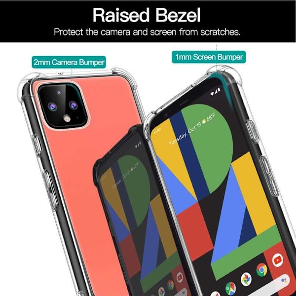 Google Pixel 4 XL stødabsorberende silikone Shell Shockr Transparent