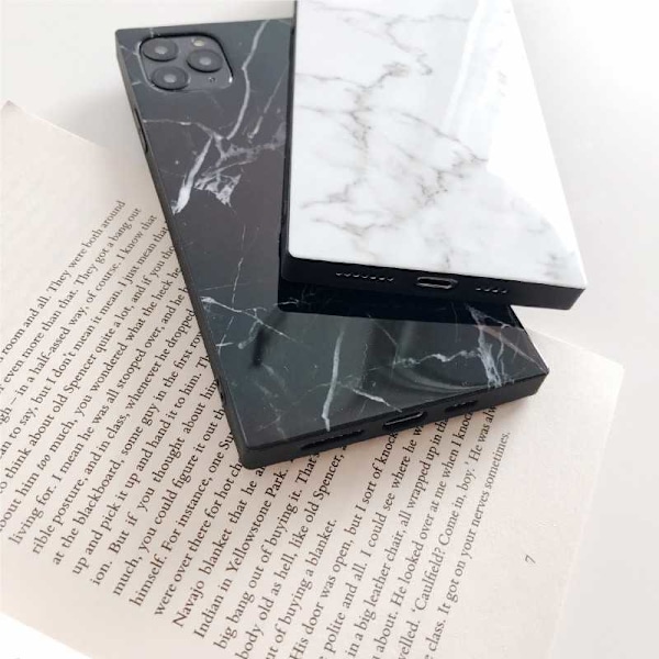 iPhone 12 Mini Stilfuld Marble Shell Square Vit