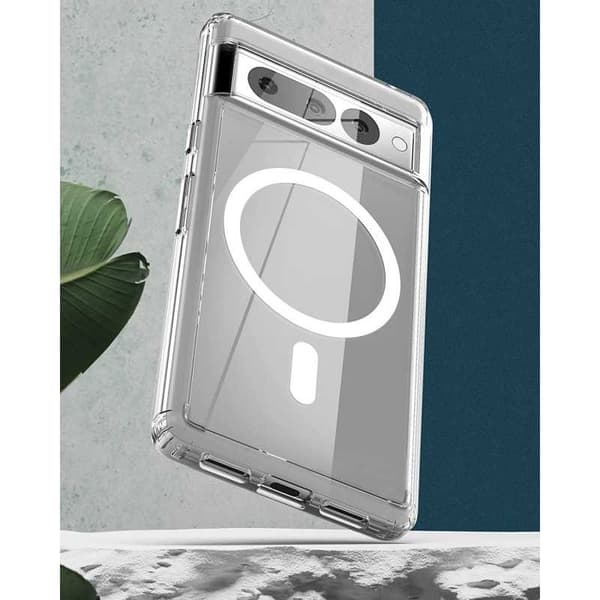 Google Pixel 7 Pro Transparent Stötdämpande Skal MagSafe-Kompatibelt Transparent