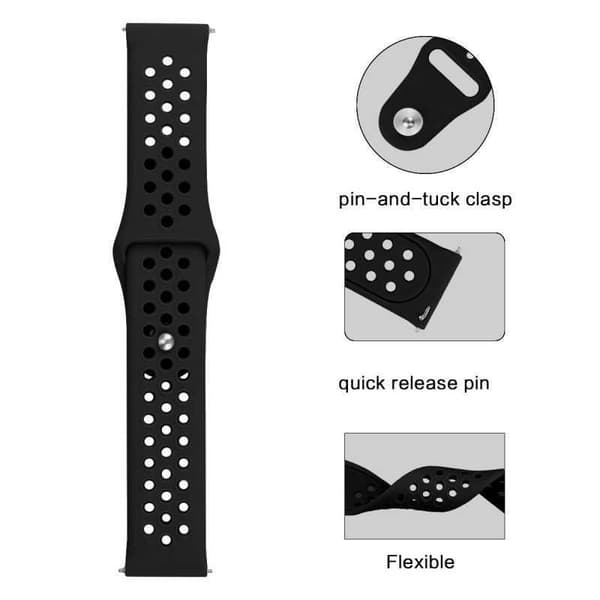 Universal Tyylikäs Rannekello Sport Runnr - 22mm musta Black