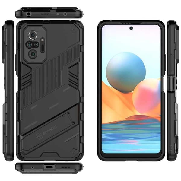 Xiaomi Redmi Note 10 Pro 4G Stöttåligt Skal med Kickstand ThinArmor V2 Svart