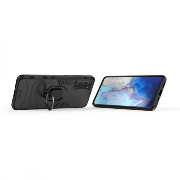 Samsung S20 Plus iskunkestävä kotelo ThinArmor sormustelineellä Black